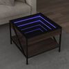 vidaXL Table basse avec LED Infinity ch&ecirc;ne marron 50x50x38 cm