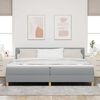 vidaXL Lit &agrave; ressorts avec matelas Gris clair 200 x 200 cm tissu