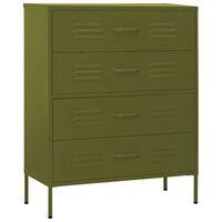 vidaXL Commode Vert olive 80x35x101,5 cm Acier