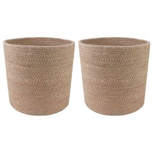 vidaXL Ensemble de Pots &agrave; Plantes 2 pc Naturel &Oslash; 21 x 21 cm