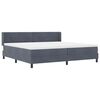 vidaXL Lit &agrave; ressorts avec matelas Gris fonc&eacute; 200 x 200 cm Velours