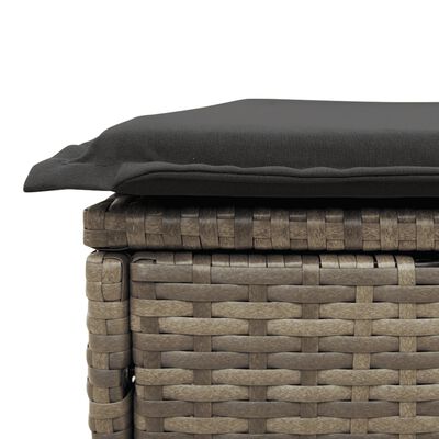 vidaXL Salon de jardin avec coussins 12 pcs gris résine tressée