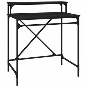 vidaXL Bureau noir 80x50x90 cm bois d'ing&eacute;nierie et fer