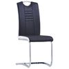 vidaXL Chaises &agrave; manger cantilever lot de 4 noir similicuir