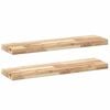 vidaXL &Eacute;tag&egrave;res flottantes 2 pcs 80x20x4 cm acacia massif non trait&eacute;