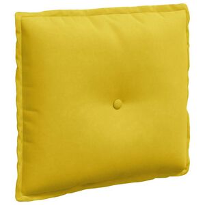 vidaXL Coussin de Dos Jaune 50 x 45 cm Tissu en velours c&ocirc;tel&eacute;