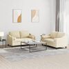 vidaXL Ensemble de canap&eacute;s 2 pcs avec coussins cr&egrave;me tissu