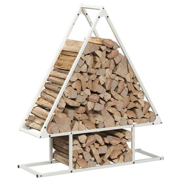 vidaXL Portant de bois chauffage blanc 80x25x90 cm