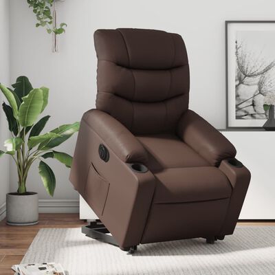 vidaXL Fauteuil inclinable électrique marron similicuir