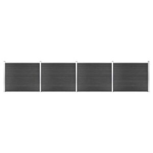vidaXL Ensemble de panneau de cl&ocirc;ture WPC 699x146 cm Gris