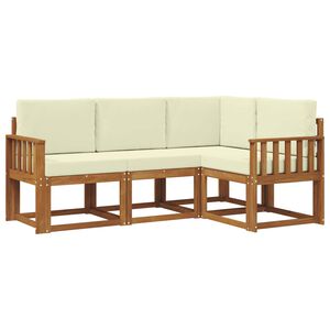 vidaXL Ensemble de canap&eacute;s d'ext&eacute;rieur 4 pc Naturel et Cr&egrave;me