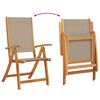 vidaXL Chaises pliables de jardin lot de 6 bois d'acacia et textil&egrave;ne