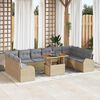 vidaXL Ensemble de canap&eacute; de jardin 11 pcs beige et gris clair