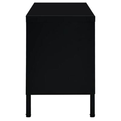 vidaXL Meuble TV Noir 90x30x44 cm Acier et verre