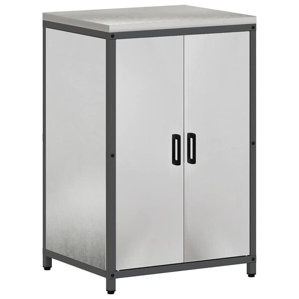 vidaXL Rangement de cuisine avec &eacute;tag&egrave;re Argent 60 x 50 x 92 cm Acier