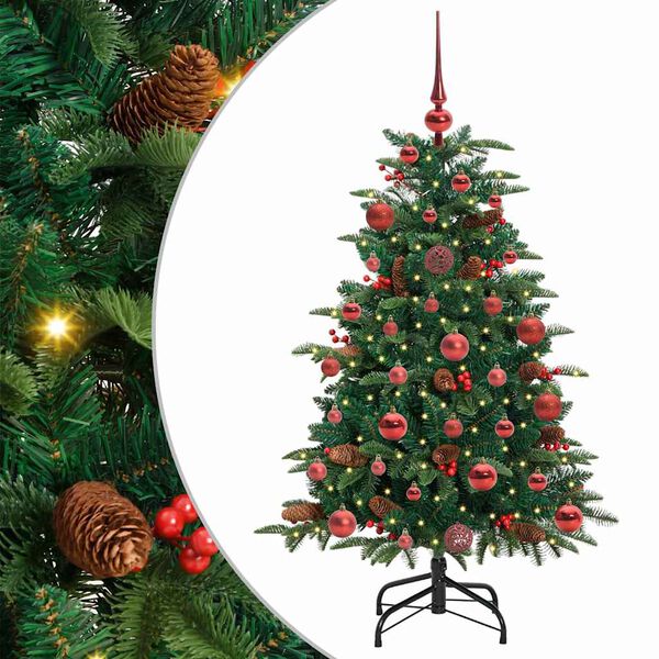 vidaXL Sapin de Noël artificiel Vert 120 cm PVC, métal et plastique