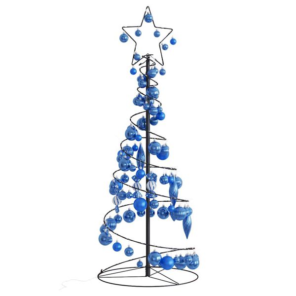 vidaXL Sapin de No&euml;l &agrave; LED avec boules 80 LED blanc chaud 120 cm