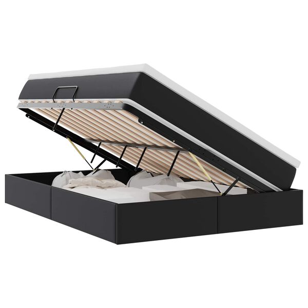 vidaXL Lit avec rangement et matelas Noir 140 x 190 cm Simili cuir