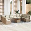 vidaXL Ensemble de canap&eacute; de jardin 11 pcs Beige polyrotin