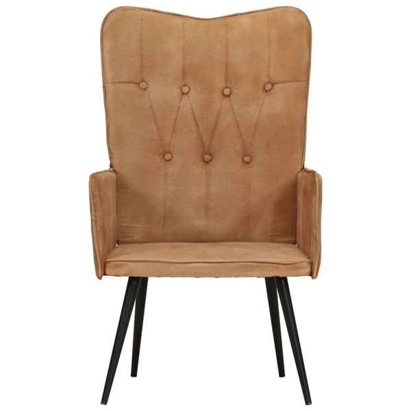 vidaXL Chaise &agrave; oreilles Marron Toile