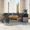 vidaXL Ensemble de canap&eacute; de jardin 9 pcs Gris Poly Rattan