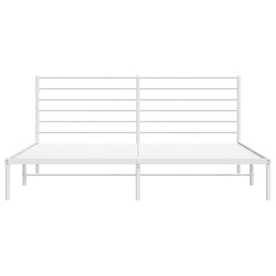 vidaXL Cadre de lit métal sans matelas et tête de lit blanc 183x213 cm