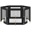 vidaXL Portillon pour chien avec supports 6 pcs Ch&ecirc;ne noir 80 x 80 cm