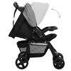 vidaXL Poussette pour bébé 2-en-1 Gris clair et noir Acier