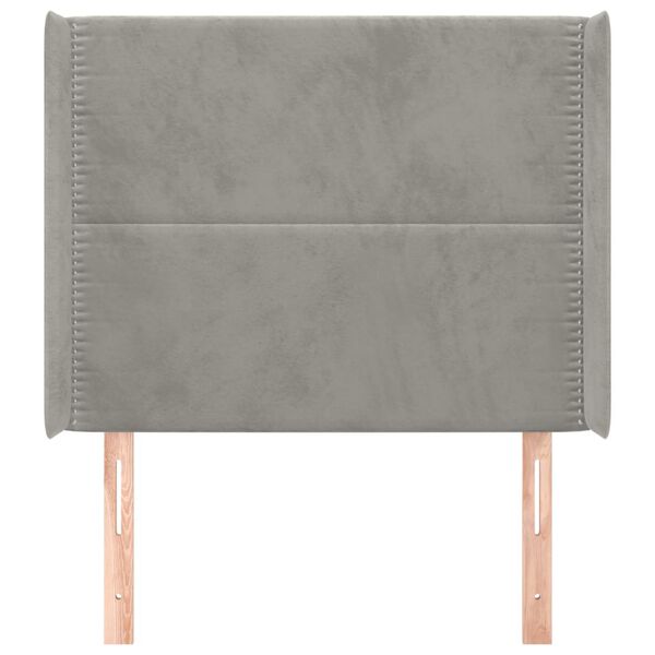 vidaXL T&ecirc;te de lit avec oreilles Gris clair 83x16x118/128 cm Velours