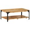 vidaXL Table basse 2 niveaux 100x55x38cm bois manguier massif et acier