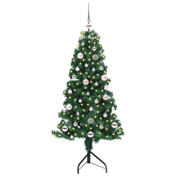 vidaXL Arbre de No&euml;l artificiel d'angle Vert 150 cm PVC et m&eacute;tal
