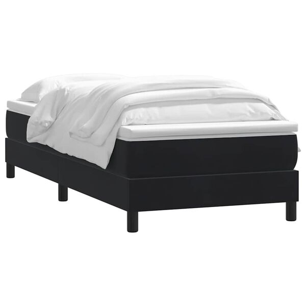 vidaXL Sommier à lattes de lit avec matelas noir 90x220 cm velours