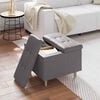 vidaXL Pouf de rangement avec coussin Gris 60 x 60 x 45 cm Simili cuir