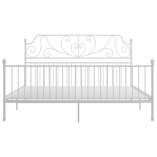 vidaXL Cadre de lit sans matelas blanc m&eacute;tal 200x200 cm
