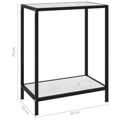 vidaXL Table console Blanc 60x35x75 cm Verre trempé