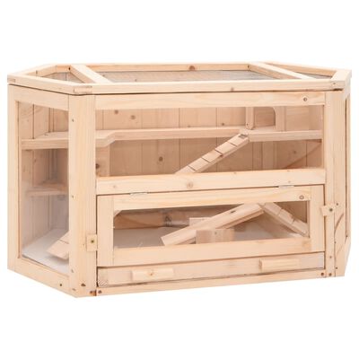 vidaXL Cage à hamster 80x40x43 cm bois massif de sapin