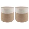 vidaXL Ensemble de Pots &agrave; Plantes 2 pc Naturel et Blanc &Oslash; 28 x 28 cm