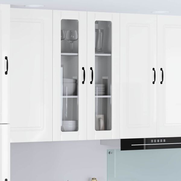 vidaXL Meuble mural de cuisine Blanc brillant 60 x 31 x 100 cm