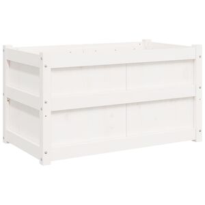 vidaXL Jardini&egrave;re blanc 90x50x50 cm bois de pin massif