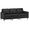 vidaXL Canap&eacute; &agrave; 3 places avec repose-pieds Noir 180 cm Similicuir