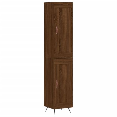 vidaXL Buffet haut Chêne marron 34,5x34x180 cm Bois d'ingénierie