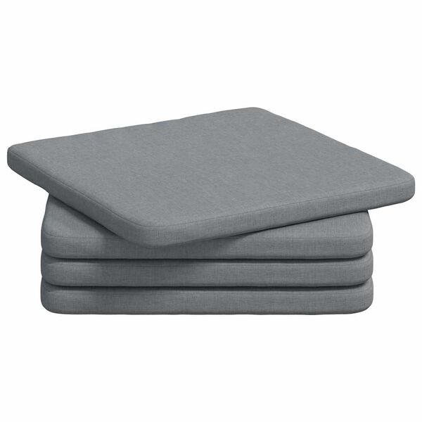 vidaXL Coussins de si&egrave;ge 4 pcs Gris clair 40 x 40 x 3 cm tissu