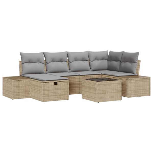 vidaXL Ensemble de Canap&eacute;s avec coussin 6 pcs polyrotin