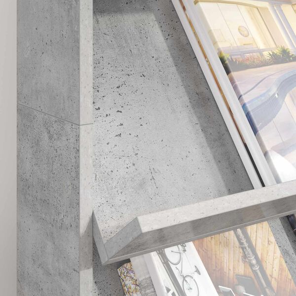 vidaXL &Eacute;tag&egrave;re &agrave; magazines avec &eacute;tag&egrave;re Gris b&eacute;ton 70 x 41 x 126 cm