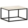 vidaXL Table basse Blanc 60x60x35 cm Pierre v&eacute;ritable texture marbre