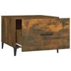 vidaXL Table basse avec pieds en m&eacute;tal Ch&ecirc;ne fum&eacute; 50x50x40 cm