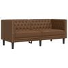 vidaXL Canap&eacute; &agrave; 2 places Chesterfield marron similicuir daim