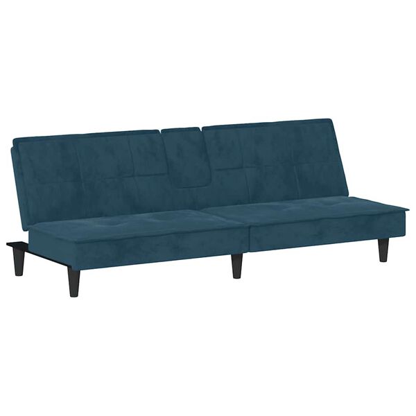 vidaXL Canap&eacute;-lit avec porte-gobelets gris clair velours