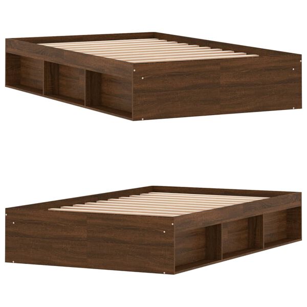 vidaXL Cadre de lit sans matelas ch&ecirc;ne marron 120x200 cm