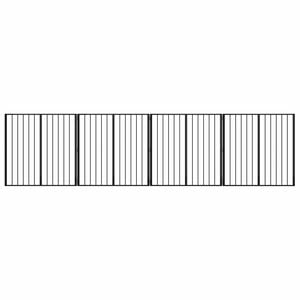vidaXL Porte pour chien 4 pc Noir 100 x 100 cm Acier galvanis&eacute;